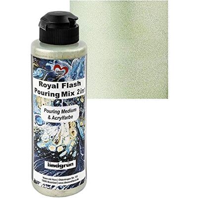 Ideen mit Herz Royal Flash Pouring Mix 2-in-1 metallic acrylverf met glittereffect, 180 ml, mengen met vloeistof, medium of siliconenolie (lindegroen) Ideen mit Herz Royal Flash Pouring Mix 2-in-1 metallic acrylverf met glittereffect, 180 ml, mengen met vloeistof, medium of siliconenolie (lindegroen)