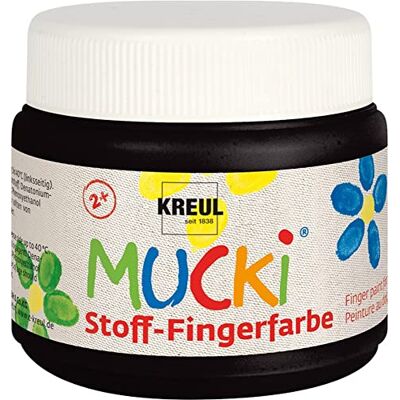KREUL Mucki 28106 Lichtgevende doek, vingerverf, 150 ml, zwart, op waterbasis, zonder parabenen, glutenvrij, lactosevrij en veganistisch, ideaal voor gebruik met vingers en handen KREUL Mucki 28106 Lichtgevende doek, vingerverf, 150 ml, zwart, op waterbasis, zonder parabenen, glutenvrij, lactosevrij en veganistisch, ideaal voor gebruik met vingers en handen