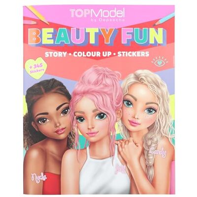 Depesche Topmodel Beauty Fun 13137 kleurboek met 36 pagina's voor het maken van sjablonen, met 3 dubbelzijdige stickers Depesche Topmodel Beauty Fun 13137 kleurboek met 36 pagina's voor het maken van sjablonen, met 3 dubbelzijdige stickers