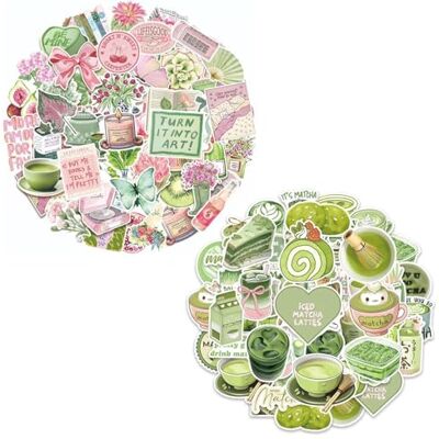 DUINIU 100 stuks roze en groene stickers, kleine zomerkoele decoratieve stickers, handrekeningcontactaccessoires, geschikt voor het versieren van waterbekers, telefoonhoesjes, DUINIU 100 stuks roze en groene stickers, kleine zomerkoele decoratieve stickers, handrekeningcontactaccessoires, geschikt voor het versieren van waterbekers, telefoonhoesjes,