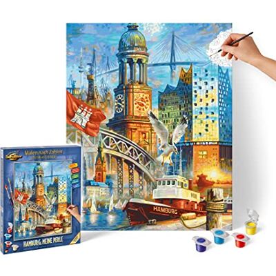 Schipper 609130891 schilderen op nummer Hamburg, mijn parel foto's schilderen voor volwassenen met penselen en acrylverf, 40 x 50 cm Schipper 609130891 schilderen op nummer Hamburg, mijn parel foto's schilderen voor volwassenen met penselen en acrylverf, 40 x 50 cm