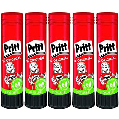 Staedtler Pritt Pritt Sterke lijmstiften, veilig voor kinderen, kunst en knutselen, 11 g, 5 stuks Staedtler Pritt Pritt Sterke lijmstiften, veilig voor kinderen, kunst en knutselen, 11 g, 5 stuks