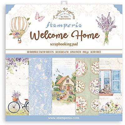 Stamperia International Scrapbooking Pad 10 vellen cm 30,5 x 30,5 (12 inch x 12 inch) Creëer geluk welkom thuis Stamperia International Scrapbooking Pad 10 vellen cm 30,5 x 30,5 (12 inch x 12 inch) Creëer geluk welkom thuis
