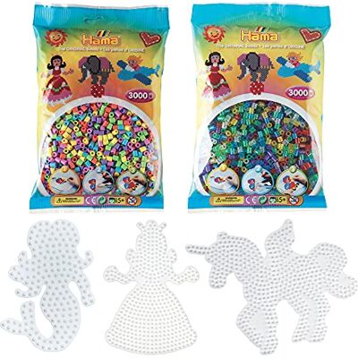 Hama Girly assortiment strijkkralen, kunststof, meerkleurig, midi, diameter 5 mm, ref S243 Hama Girly assortiment strijkkralen, kunststof, meerkleurig, midi, diameter 5 mm, ref S243