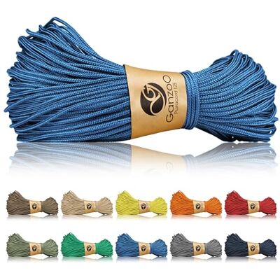 Ganzoo Paracord 125 gevlochten touw, 1 mm, oceaanblauw, nylon/polyester mix met 1 nylon kern, ca. 60 kg, voor nauwkeurige knopen, binders, doe-het-zelf armband, hondenaccessoires, camping, trekking en Ganzoo Paracord 125 gevlochten touw, 1 mm, oceaanblauw, nylon/polyester mix met 1 nylon kern, ca. 60 kg, voor nauwkeurige knopen, binders, doe-het-zelf armband, hondenaccessoires, camping, trekking en