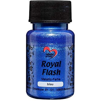 Ideen mit Herz Royal Flash Metallic met de fijnste glitter acrylverf, 50 ml, blauw Ideen mit Herz Royal Flash Metallic met de fijnste glitter acrylverf, 50 ml, blauw