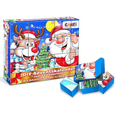CRAZE Doe-het-zelf christmas adventskalender leeg om zelf te vullen, ontwerp kerstman 2021, maak je eigen kalenderspeelgoed voor meisjes en jongens om te knutselen 25345 CRAZE Doe-het-zelf christmas adventskalender leeg om zelf te vullen, ontwerp kerstman 2021, maak je eigen kalenderspeelgoed voor meisjes en jongens om te knutselen 25345