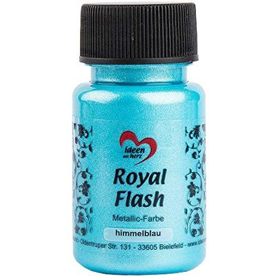 Ideen mit Herz Royal Flash Metallic acrylverf met fijne pailletten, 50 ml, hemelsblauw Ideen mit Herz Royal Flash Metallic acrylverf met fijne pailletten, 50 ml, hemelsblauw