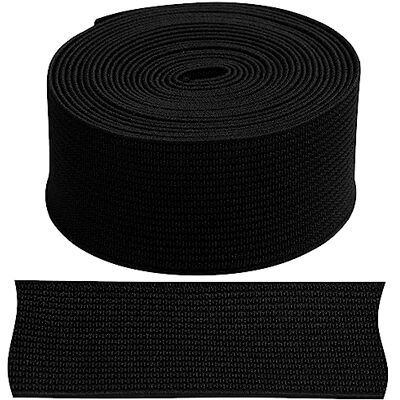 AERZETIX C67253 Elastiek plat geweven 2 m Breedte 25 mm Kleur zwart van polyester en latex confectie fournituren naaien kleding stof riem broek rok AERZETIX C67253 Elastiek plat geweven 2 m Breedte 25 mm Kleur zwart van polyester en latex confectie fournituren naaien kleding stof riem broek rok