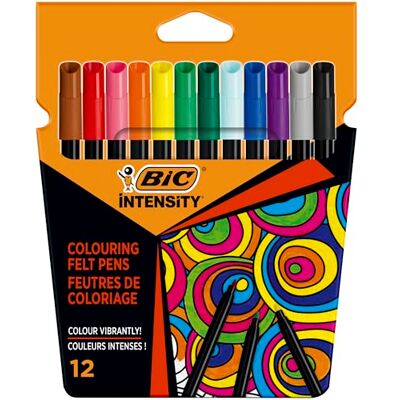 BIC Intensity Kleurpotloden voor volwassenen en kinderen in 12 wasbare kleuren met stevige punt in kartonnen etui BIC Intensity Kleurpotloden voor volwassenen en kinderen in 12 wasbare kleuren met stevige punt in kartonnen etui