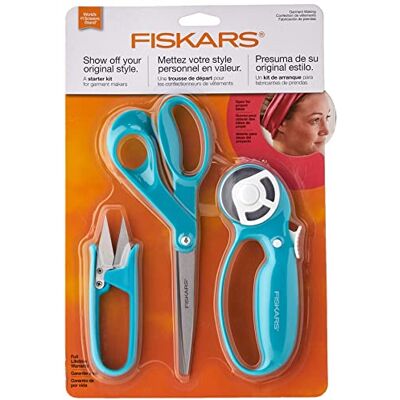 Fiskars Starterset voor het maken van kleding (3-delig), turquoise Fiskars Starterset voor het maken van kleding (3-delig), turquoise