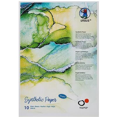 Ursus Yupo Set vellen, 192 g, synthetisch, glad, scheur- en waterbestendig, UV-bestendig, extreem duurzaam, 100% recyclebaar, papier, wit, A5, set van 10 stuks Ursus Yupo Set vellen, 192 g, synthetisch, glad, scheur- en waterbestendig, UV-bestendig, extreem duurzaam, 100% recyclebaar, papier, wit, A5, set van 10 stuks
