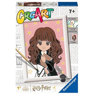 Ravensburger CreArt E-serie, Harry Potter, Hermelien, schilderen met nummers, schilderset voor kinderen, inclusief frame, educatief spel, cadeau-idee voor kinderen en meisjes van 7 jaar, 18 x 13 cm Ravensburger CreArt E-serie, Harry Potter, Hermelien, schilderen met nummers, schilderset voor kinderen, inclusief frame, educatief spel, cadeau-idee voor kinderen en meisjes van 7 jaar, 18 x 13 cm