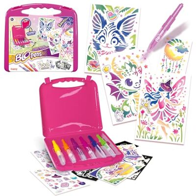 Lansay BLOPENS Mijn Fantastic Universum-koffer Viltstiften voor kinderen om te blazen vanaf 5 jaar Herbruikbare sjablonen 6 Blopens 6 sjablonen 6 vellen + 40 stickers Wasbare doppen Lansay BLOPENS Mijn Fantastic Universum-koffer Viltstiften voor kinderen om te blazen vanaf 5 jaar Herbruikbare sjablonen 6 Blopens 6 sjablonen 6 vellen + 40 stickers Wasbare doppen