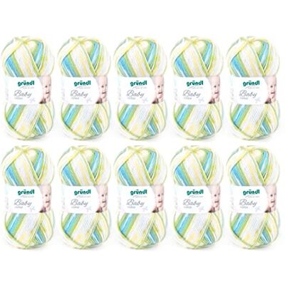 Gründl 3457-04 Baby color wol, 70% polyacryl 30% polyamide, olijf natuur jade grijs multicolor, 10 x 50 g, 500 gram Gründl 3457-04 Baby color wol, 70% polyacryl 30% polyamide, olijf natuur jade grijs multicolor, 10 x 50 g, 500 gram