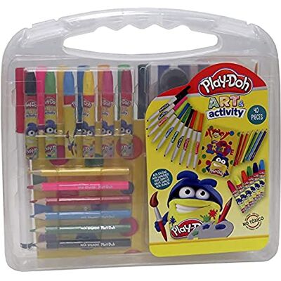 Play-Doh Play Doh 40-delige Play Doh tekenkoffer, schilderset voor kinderen, verschillende kleuren, schoolmateriaal om te schilderen en te kleuren (CyP Brands) Play-Doh Play Doh 40-delige Play Doh tekenkoffer, schilderset voor kinderen, verschillende kleuren, schoolmateriaal om te schilderen en te kleuren (CyP Brands)