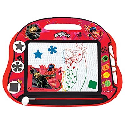Lexibook , Miraculous Ladybug kat, magisch bord, meerkleurig, artistiek speelgoed voor meisjes, jongens, magnetisch, met pen en stempels om te tekenen, rood/zwart, , CRMI550 Lexibook , Miraculous Ladybug kat, magisch bord, meerkleurig, artistiek speelgoed voor meisjes, jongens, magnetisch, met pen en stempels om te tekenen, rood/zwart, , CRMI550