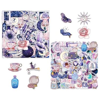 ZBHDEYG 100 stuks maan scrapbooking stickers, 50 kleurrijke laptopstickers, creatieve grappige stickers, mobiele telefoonstickers, stickers ZBHDEYG 100 stuks maan scrapbooking stickers, 50 kleurrijke laptopstickers, creatieve grappige stickers, mobiele telefoonstickers, stickers