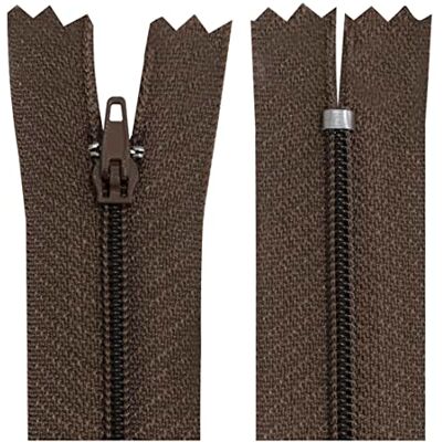 AERZETIX C63396 Set van 10 spiraalvormige ritssluitingen nr. 3 niet scheidbaar 30 cm nylon Zelfborgende metalen schuiver Kleur mokka Kleding voor naaibroek fournituren AERZETIX C63396 Set van 10 spiraalvormige ritssluitingen nr. 3 niet scheidbaar 30 cm nylon Zelfborgende metalen schuiver Kleur mokka Kleding voor naaibroek fournituren