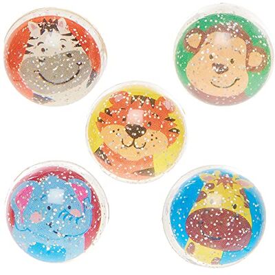 Baker Ross FX656 Jungle dieren stuiterende ballen, 10 stuks, klein muziekspeelgoed voor het vullen van kinderfeestzakjes Baker Ross FX656 Jungle dieren stuiterende ballen, 10 stuks, klein muziekspeelgoed voor het vullen van kinderfeestzakjes