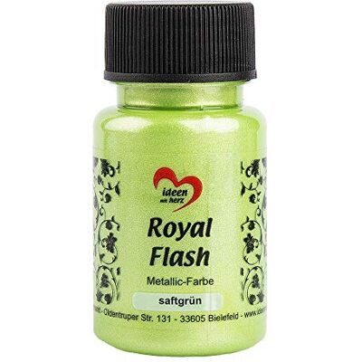 Ideen mit Herz Royal Flash Metallic acrylverf met de fijnste glitterdeeltjes, 50 ml, limoengroen Ideen mit Herz Royal Flash Metallic acrylverf met de fijnste glitterdeeltjes, 50 ml, limoengroen