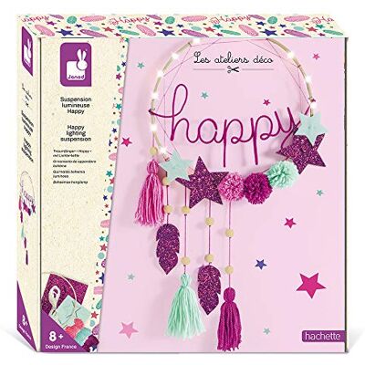 Janod Happy Zelf te knutselen verlichte muurdecoratie Voor kinderen, om de fijne motoriek en creativiteit te oefenen (vanaf 8 jaar) Roze (J07927) Janod Happy Zelf te knutselen verlichte muurdecoratie Voor kinderen, om de fijne motoriek en creativiteit te oefenen (vanaf 8 jaar) Roze (J07927)