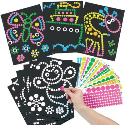 Baker Ross Ronde illustraties en stickers, 8-delige set Baker Ross Ronde illustraties en stickers, 8-delige set