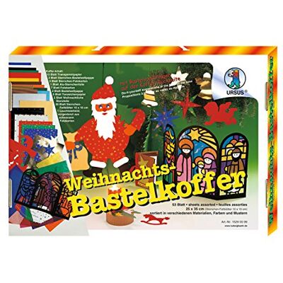 Ursus Box met 40 vellen papier, 25 x 35 cm, verschillende kleuren en motieven met accessoires Ursus Box met 40 vellen papier, 25 x 35 cm, verschillende kleuren en motieven met accessoires