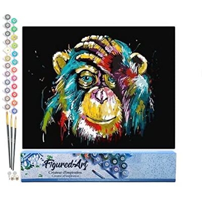 Schilderen op nummer voor volwassenen Baviaan pop-art Handmatige activiteit creatieve vrijetijdsset DIY compleet kunstnummer 40 x 50 cm zonder houten frame Schilderen op nummer voor volwassenen Baviaan pop-art Handmatige activiteit creatieve vrijetijdsset DIY compleet kunstnummer 40 x 50 cm zonder houten frame
