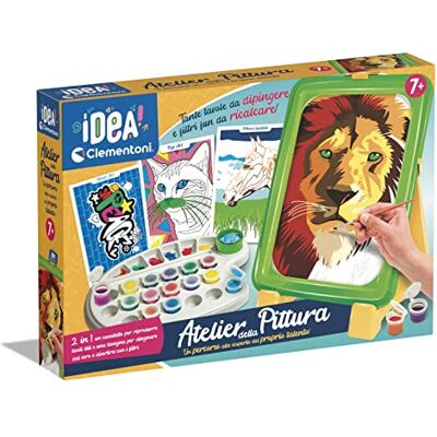 Clementoni Idea-Atelier schilderset met cijfers – afbeelding met standaard schilderij, kunstset voor kinderen 7 jaar, gemaakt in Italië, meerkleurig, 18677 Clementoni Idea-Atelier schilderset met cijfers – afbeelding met standaard schilderij, kunstset voor kinderen 7 jaar, gemaakt in Italië, meerkleurig, 18677