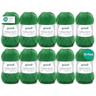 Gründl Cotton Quick Uni breigaren/haakgaren, 10 bollen à 50 g (kleurrijk garen van 100% katoen, OEKO-TEX gecertificeerd, 50 g / 125 m, naalddikte: 3 4, 10 x 50 g), varen, 29 x 12 x 7 cm Gründl Cotton Quick Uni breigaren/haakgaren, 10 bollen à 50 g (kleurrijk garen van 100% katoen, OEKO-TEX gecertificeerd, 50 g / 125 m, naalddikte: 3 4, 10 x 50 g), varen, 29 x 12 x 7 cm