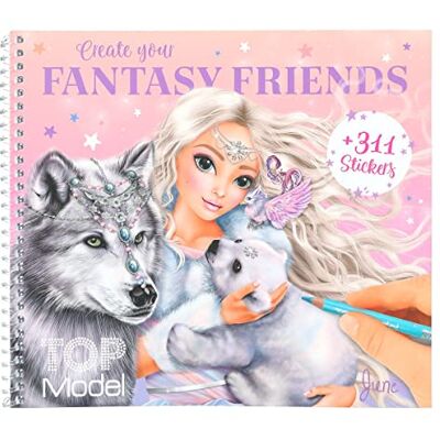 Depesche 12072 Topmodel Iceworld Create your Fantasy Friend kleur- en stickerboek met 24 pagina's voor fantastische wezens, kleurboek met stickervel en Depesche 12072 Topmodel Iceworld Create your Fantasy Friend kleur- en stickerboek met 24 pagina's voor fantastische wezens, kleurboek met stickervel en