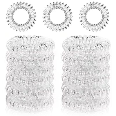 Mtskaeo 12 stuks haarelastiekjes van transparante spiraal voor vrouwen en meisjes Mtskaeo 12 stuks haarelastiekjes van transparante spiraal voor vrouwen en meisjes