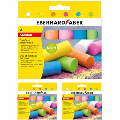 Eberhard Faber 599026 Colori, 18 krijtjes in 6 heldere neonkleuren Eberhard Faber 599026 Colori, 18 krijtjes in 6 heldere neonkleuren