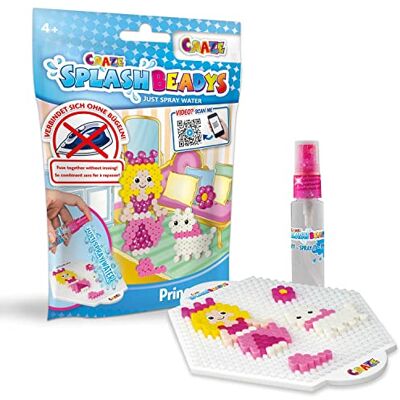 CRAZE Splash Beadys 26069 Kralenset, waterparels, kinderen, starterset, prinses, knutselset, zonder strijken, meerkleurig CRAZE Splash Beadys 26069 Kralenset, waterparels, kinderen, starterset, prinses, knutselset, zonder strijken, meerkleurig