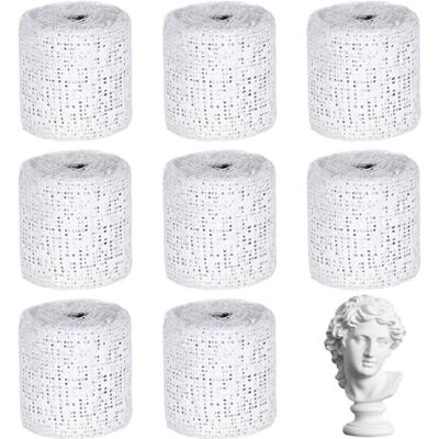 Hauojaus 8 rollen gipsstrips om te knutselen, 5 cm x 2,7 m, wit, gips en katoen, sneldrogend, voor babybuik, gipsprint, modelbouw, kunstprojecten (wit Hauojaus 8 rollen gipsstrips om te knutselen, 5 cm x 2,7 m, wit, gips en katoen, sneldrogend, voor babybuik, gipsprint, modelbouw, kunstprojecten (wit