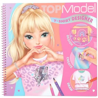 Depesche TOPModel 13585 Kleurboek met 60 voorgedrukte pagina's voor het maken van T-shirts + 2 vellen stickers, sjablonen en kleursjablonen Depesche TOPModel 13585 Kleurboek met 60 voorgedrukte pagina's voor het maken van T-shirts + 2 vellen stickers, sjablonen en kleursjablonen