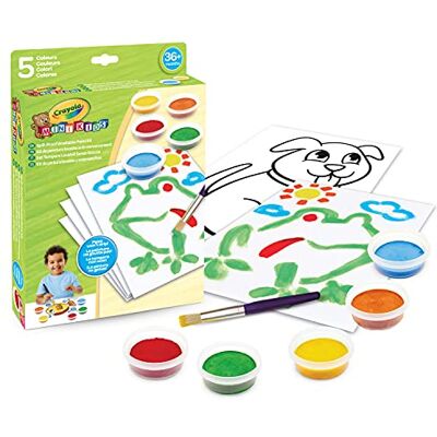 CRAYOLA Mini Kids Wasbare Gouaches Set Semi-Solide Druppelvrij Assortiment van 5 kleuren Veelkleurig 3+ 81-1483 CRAYOLA Mini Kids Wasbare Gouaches Set Semi-Solide Druppelvrij Assortiment van 5 kleuren Veelkleurig 3+ 81-1483