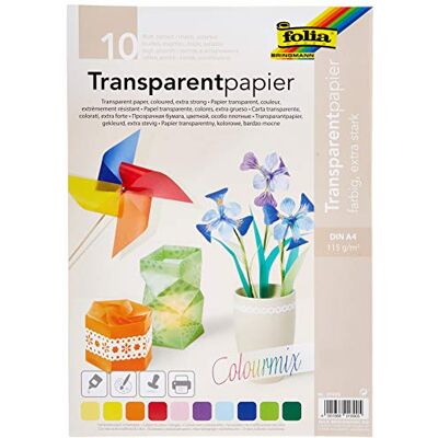 Folia Max Bringmann KG 35360 transparant papier A4, 115 g/m², 10 stuks, transparant Folia Max Bringmann KG 35360 transparant papier A4, 115 g/m², 10 stuks, transparant