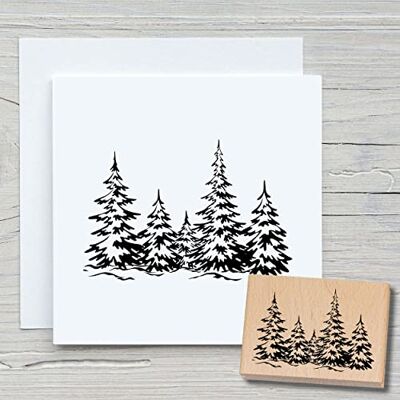 NEWSTAMPS DIE STEMPELMACHER NEWSTAMPS Houten en rubberen stempel met dennenbos motief voor het maken van kaarten, geschenken, Kerstmis, scrapbooking, textiel, decoratie NEWSTAMPS DIE STEMPELMACHER NEWSTAMPS Houten en rubberen stempel met dennenbos motief voor het maken van kaarten, geschenken, Kerstmis, scrapbooking, textiel, decoratie
