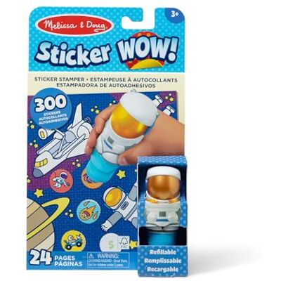 Melissa & Doug Sticker Wow! Activiteitenblok met 24 pagina's en zelfklevende stempel, 300 stickers, activiteitenspeelgoed, verzamelfiguur, astronaut Melissa & Doug Sticker Wow! Activiteitenblok met 24 pagina's en zelfklevende stempel, 300 stickers, activiteitenspeelgoed, verzamelfiguur, astronaut