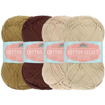 BambooMN JubileeYarn Cotton Select katoengaren, 50 g, 4 bollen BambooMN JubileeYarn Cotton Select katoengaren, 50 g, 4 bollen