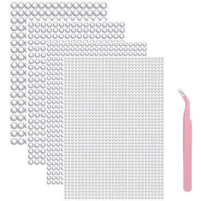 JI Set van 4 vellen zelfklevende strass-steentjes Gemengde grootte Zelfklevende strass-steentjes 3-6 mm Ronde pailletten Met pincet Voor nageldecoraties Zilver JI Set van 4 vellen zelfklevende strass-steentjes Gemengde grootte Zelfklevende strass-steentjes 3-6 mm Ronde pailletten Met pincet Voor nageldecoraties Zilver