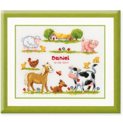 Vervaco Kruissteek Telling Kit DIY Cadeau Baby Geboorte Gepersonaliseerde Boerderij Dieren Volledige Foto Borduurset Vrije Tijd Creatieve Home Decoronca. 27 x 23 cm Cross Stitch Vervaco Kruissteek Telling Kit DIY Cadeau Baby Geboorte Gepersonaliseerde Boerderij Dieren Volledige Foto Borduurset Vrije Tijd Creatieve Home Decoronca. 27 x 23 cm Cross Stitch