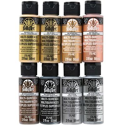 FolkArt , Promofamet Metallic acrylverf, niet giftig, voor beginners en kunstenaars, 59 ml, 8 stuks FolkArt , Promofamet Metallic acrylverf, niet giftig, voor beginners en kunstenaars, 59 ml, 8 stuks