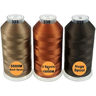 New brothread Set van 3 Verschillende Bruin Kleuren Polyester Machine Borduurgaren Enorme Spoel 5000M voor Alle Borduurmachines New brothread Set van 3 Verschillende Bruin Kleuren Polyester Machine Borduurgaren Enorme Spoel 5000M voor Alle Borduurmachines