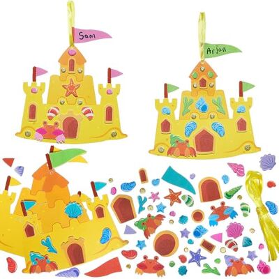 Baker Ross VC100 Sandcastle Mix & Match Decoratieset van schuimrubber, zandkasteel, 6 stuks Baker Ross VC100 Sandcastle Mix & Match Decoratieset van schuimrubber, zandkasteel, 6 stuks