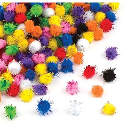 Baker Ross Glitterpoms met zelfklevende pads (200 stuks) voor kinderen en volwassenen Baker Ross Glitterpoms met zelfklevende pads (200 stuks) voor kinderen en volwassenen