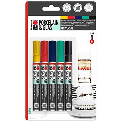 Marabu 012300082 Fantasy porseleinen glasverf, 1-2 mm, 5 stuks Marabu 012300082 Fantasy porseleinen glasverf, 1-2 mm, 5 stuks