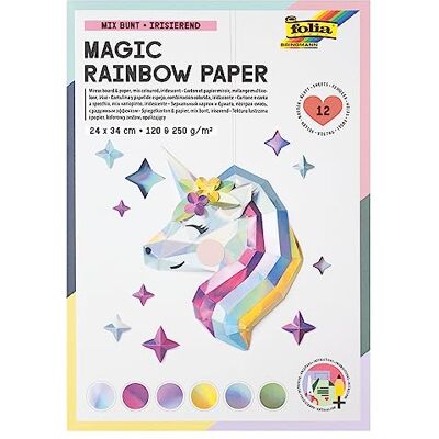 Folia Magic 12049 Iriserend creatief papier, 24 x 34 cm, 120 en 250 g/m², 12 vellen Folia Magic 12049 Iriserend creatief papier, 24 x 34 cm, 120 en 250 g/m², 12 vellen